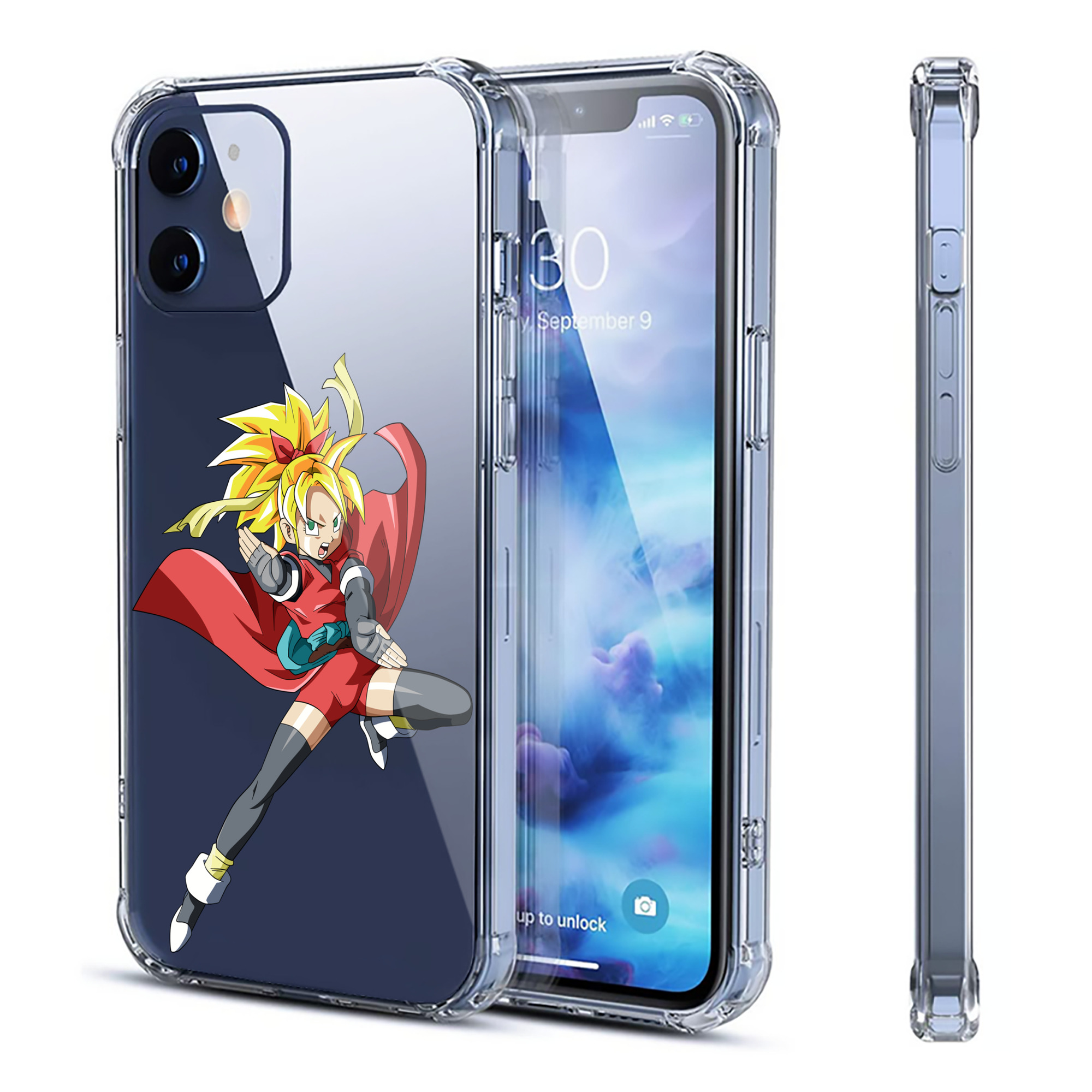 （画像用） ドラゴンボール カリフラ DRAGON BALL Caulifla 【iPhone 12シリーズ対応】透明スマホケース（クリアソフトケース）